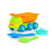 Набор песочный №267 самосвал Кеша + лопатка №5, грабельки №5, кораблик Юнга цвет в ассорт