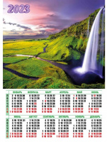 Календарь 2023 листовой А2 Водопад 7530