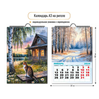 Календарь 2026 на спирали 297×420 Домик у озера 9716