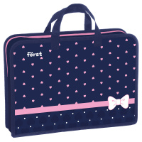 Папка А4 для тетр молния сверху с ручками Först "Sweet hearts" 34*25