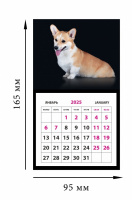 Календарь 2025 на магните отрывной Собака корги 95*165мм