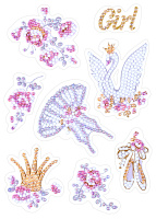 Алмазная мозаика Наклейки Девичьи грезы 14*19,5 см 