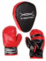 Набор боксерский X-Match перчатки 2шт + лапа 647200