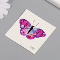 Татуировка на тело цветная Акварельная бабочка 6*6 см