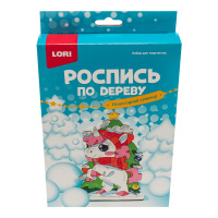 Роспись по дереву Новогодний сувенир Снежный единорог Фнн-072