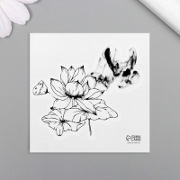 Татуировка на тело черная Чернила.Лотосы 6*6 см 10537364