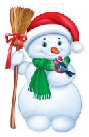 Плакат вырубка Снеговик с метлой А3 433*275мм 92.592.00