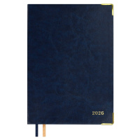 Ежедневник 2026г А5 176л Сариф синий кожзам интегральный переплет 70259