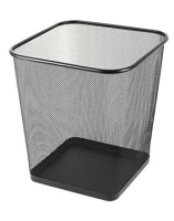 Корзина для бумаг 10 л металл сетка квадрат черная