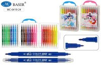 Фломастеры 24цв Basir Мышки двусторонние МС-6419-24