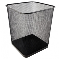 Корзина для бумаг 15 л металл сетка квадрат черная