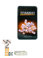 Домино пластиковое 19*11.5*3.5см металл коробка