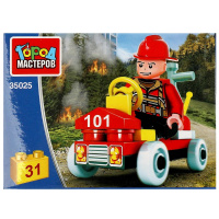 Конструктор город мастеров Пожарник на машине 31 деталь 371645