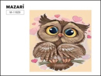 Алмазная мозаика 20*20 Совенок (холст на подрамнике, полная выкладка)