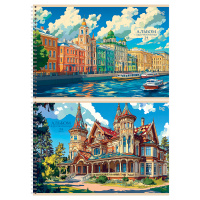 Альбом для рисования 24 л А4 гребень Русская архитектура 100г/м2 08628