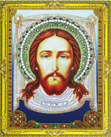 Алмазная мозаика 40*50 8D Иисус (холст на подрамнике, круглые стразы, стилус)