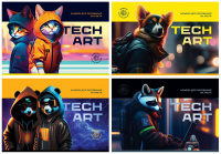 Альбом для рисования 24 л А4 скоба TechArt 100 гр/м2 АР4ск24 12845