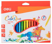 Фломастеры 18цв Deli ColoRun вентилируемый EC10010