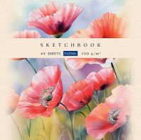 Скетчбук 165*165 40 л скоба Ботаника 100 гр/м2 092702