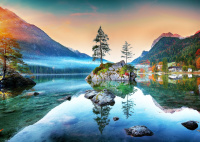 Алмазная мозаика 40*50 Красота природы на рассвете (на подрамнике полная выкладка 28цв)