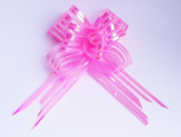 БАНТ упаковочный бабочка 3 см органза розовый 