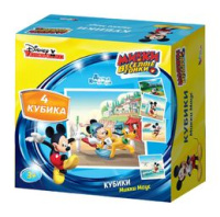 Кубики пластик 4шт Микки и Веселые гонки 