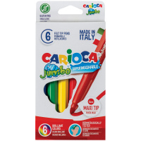 Фломастеры 6 цв Carioca "Jumbo" утолщенные,смываемые