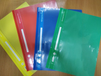 Папка А4 скоросшиватель прозрачный верх ассорти 200 мкм 