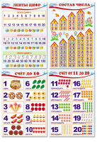 Плакат 1-4 комплект Математика Количество и счет А4