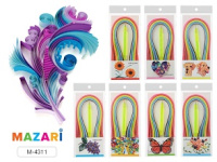 Цветная бумага для квиллинга Mazari 5*390мм 170л 20цв М-4311