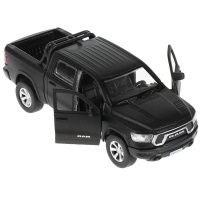 Машина технопарк 13см Dodge Ram 1500 Rebel металл матовый черный двери багажник инерц 326434