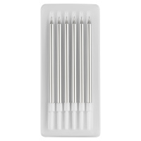 Свечи для торта серебро 6шт*10см MESHU "Straight silver" 65648