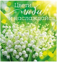 Открытка Цвети, люби и наслаждайся (ландыши) одинарная А6 82.097