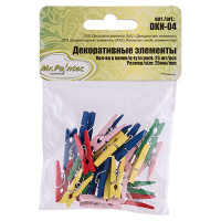 Прищепки декоративные дерево 2,5 см Яркое ассорти 25 шт DKN-04