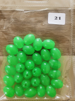 Бусины пластик зеленые №21