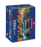 Пазлы 240 Живописный водопад панорама compact box + постер для сборки