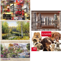 Альбом для рисования 40 л А4 гребень Ассорти вып 1-2 перфорация