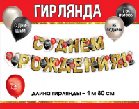 Гирлянда С днем рождения! 180см 1804415