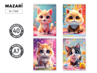 Блокнот А7 40 л Ассорти гребень М-17159,17166,17314,17315