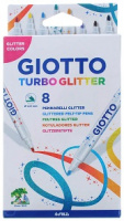 Фломастеры 8цв Giotto Turbo Glitter с блестками пастельные Fila 426300