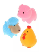 Набор из 3-х игрушек для купания поросенок, овечка, цыпленок сетка 803306