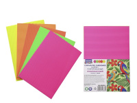 Картон цветной гофрирован флуоресцентный А4 5л 5цв М-20301