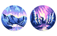 Картина по номерам 9*9 см ФРЕЯ Сияние Севера на магните 2шт PNBM-018												