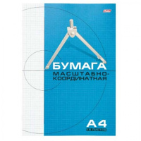 Бумага масштабно-координатная А4 16 л голубая сетка 16Бм4-2284