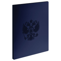 Папка А4 скоросшиватель 17мм 0,70 мм Berlingo Soft Touch Герб сапфир