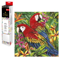 Алмазная мозаика 30*30 Тропические птицы (холст, акриловые круглые стразы, полная выкладка) 