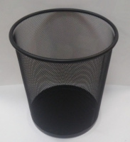 Корзина для бумаг 10 л метал сетка круглая черная