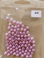 Бусины пластик перламутр розовый №49