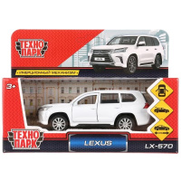 Машина технопарк 12см Lexus LX-570 белый откр двери багажник инерц 280928