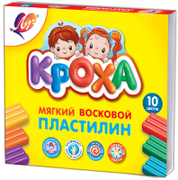 Пластилин 10 цв Кроха мягкий 165гр картон упак 12с875-08